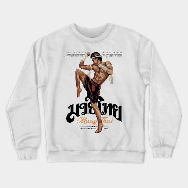 Muay Thai The Art of Eight Limbs Crewneck Sweatshirt by KewaleeTee